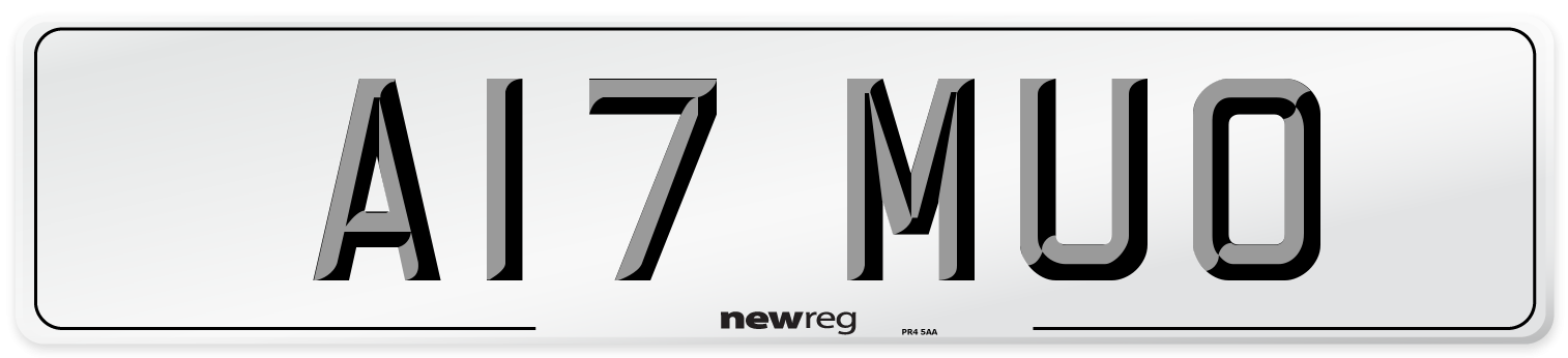 A17 MUO Number Plate from New Reg